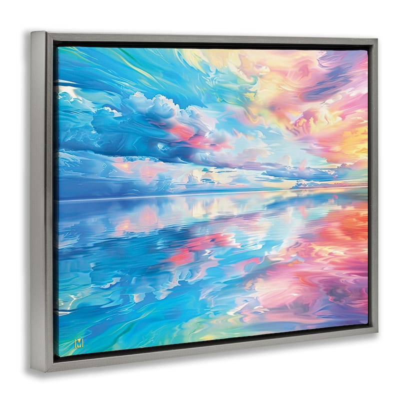 Stupell Prismatic Rainbow Sunset Framed Floater Canvas Wall Art Design By Michael Ward