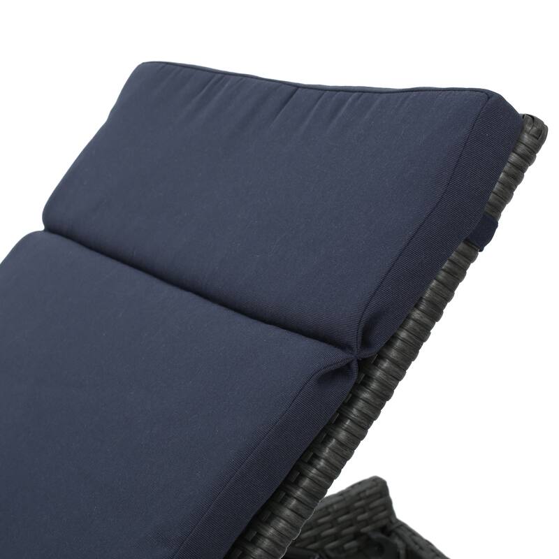 Salem Outdoor Wicker Adjustable Chaise Lounge with Cushion by Christopher Knight Home