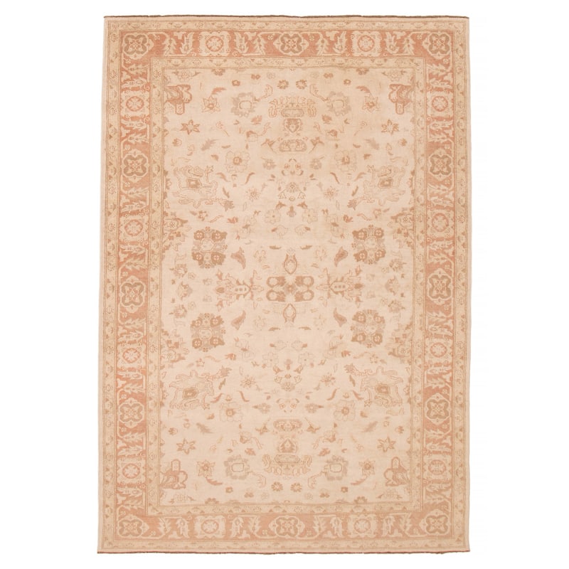 ECARPETGALLERY Hand-knotted Chobi Finest Ivory Wool Rug - 5'10 x 8'7 - Ivory - 5'10 x 8'7