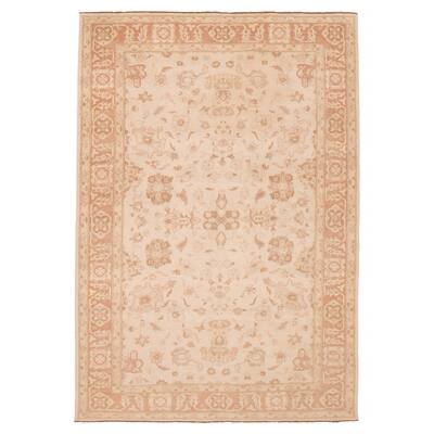 ECARPETGALLERY Hand-knotted Chobi Finest Ivory Wool Rug - 5'10 x 8'7