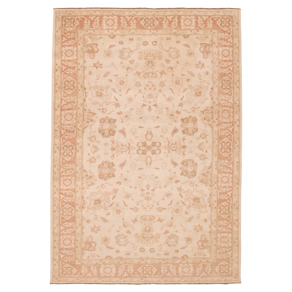 ECARPETGALLERY Hand-knotted Chobi Finest Ivory Wool Rug - 5'10 x 8'7