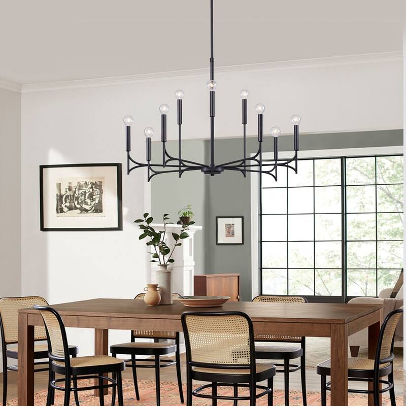 KAWOTI 9-Light Dimmable Modern Contemporary Chandelier Pendant Light - W32.5"*H67.75"