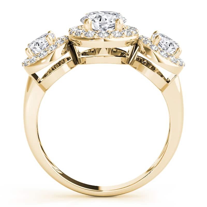 Auriya 14k Yellow Gold Lab Grown Oval Diamond Halo Engagement Ring 0.50 to 5.00 ct. tw. (F-G VS)