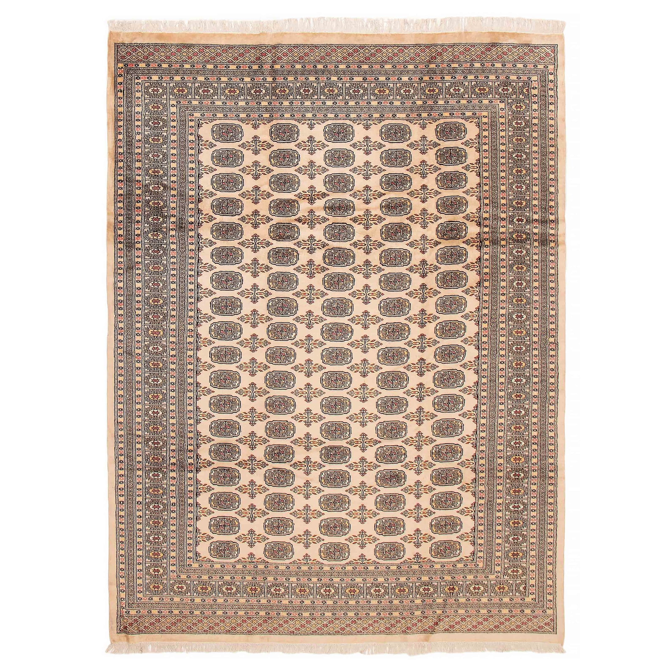 Finest Peshawar Bokhara Beige Rug 8'0" x 10'11" - 8'0 x 10'11