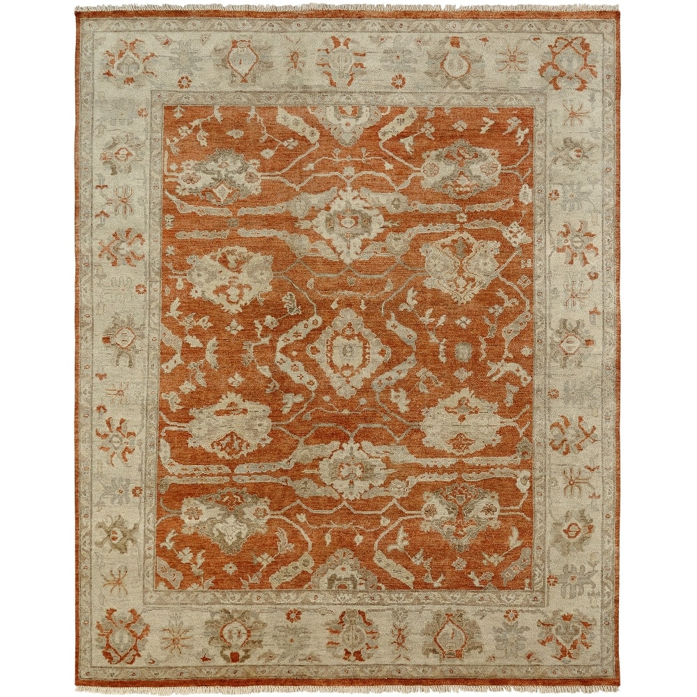 Traditional Multi-Colored Hand-Knotted Wool Area Rug