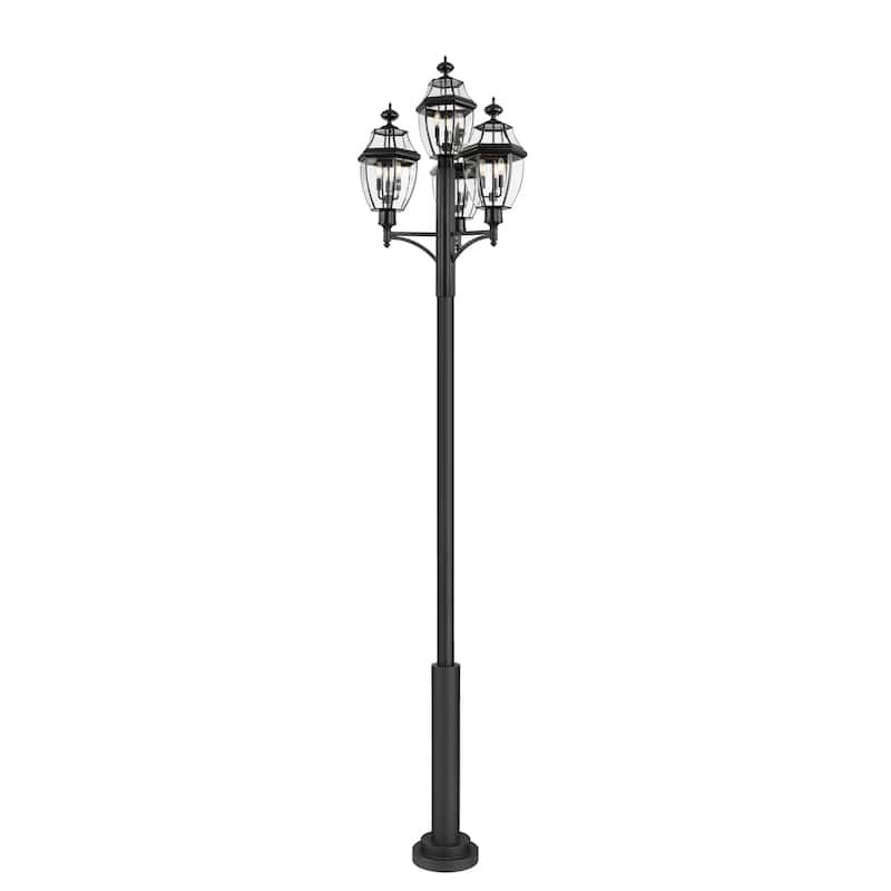 Westover 3 Light Outdoor Post Mount Fixture in Black