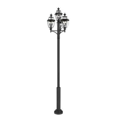Westover 3 Light Outdoor Post Mount Fixture in Black