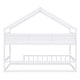 preview thumbnail 8 of 36, Wooden House Bed with Storage Shelf, Kids Bed with Fence & Roof