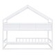 preview thumbnail 18 of 18, Wooden Twin Size House Bed with Storage Shelf,Kids Bed with Fence and Roof, Gray