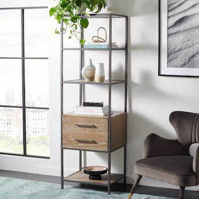 SAFAVIEH Jola 5-Shelf 1-Drawer Etagere Bookshelf - 22" W x 18" L x 72" H
