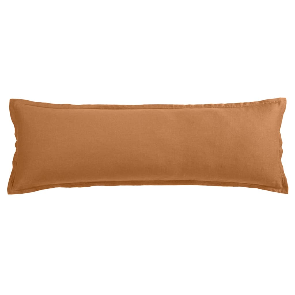 HiEnd Accents 100% French Flax Linen Long Lumbar Pillow, 14"x42"