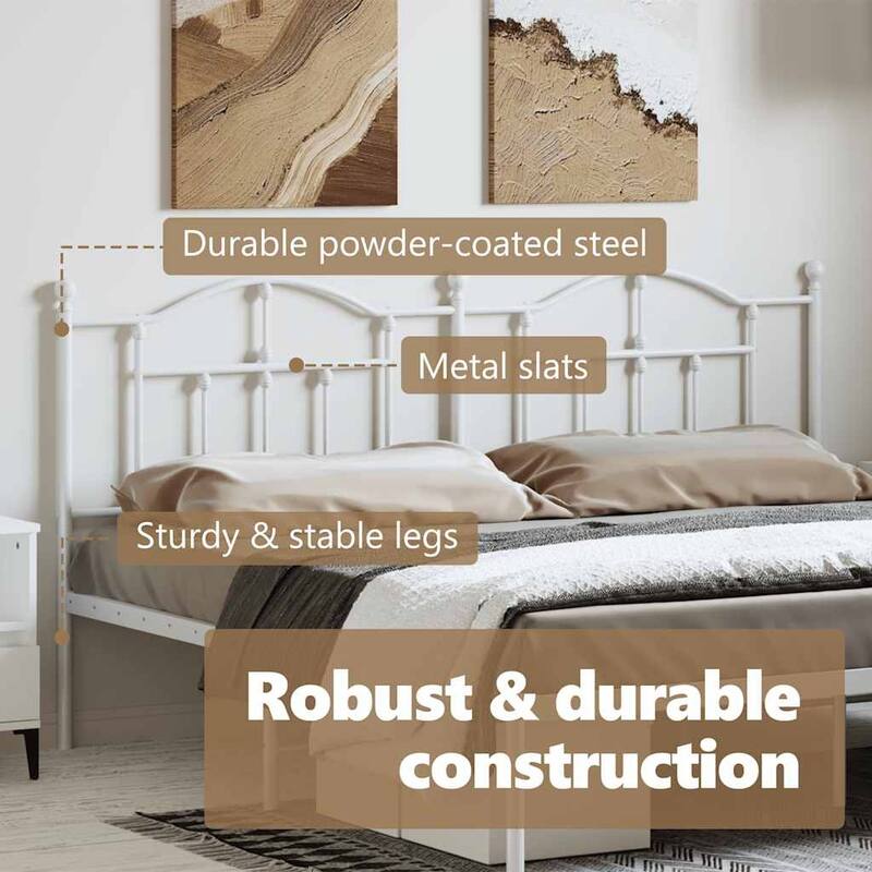 vidaXL 38.2 Inch Metal Headboard, Farmhouse Rustic Headboard Only