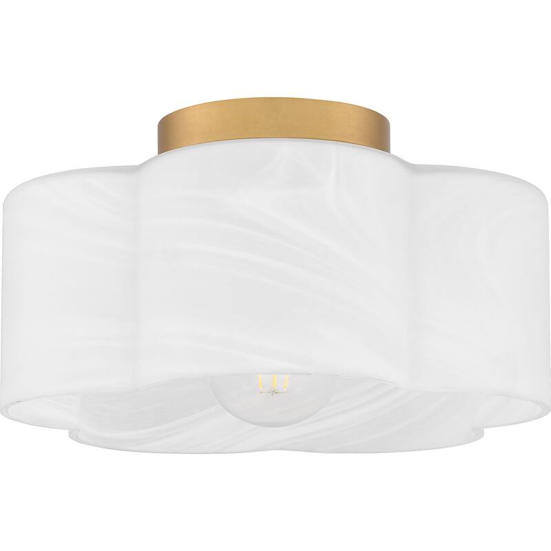 Lilly 1-Light Brushed Weathered Brass Semi-Flush Mount