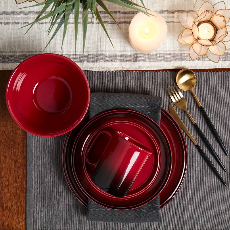 Mason Craft & More Festival Ombre 12PC Dinnerware Set - Service for 4