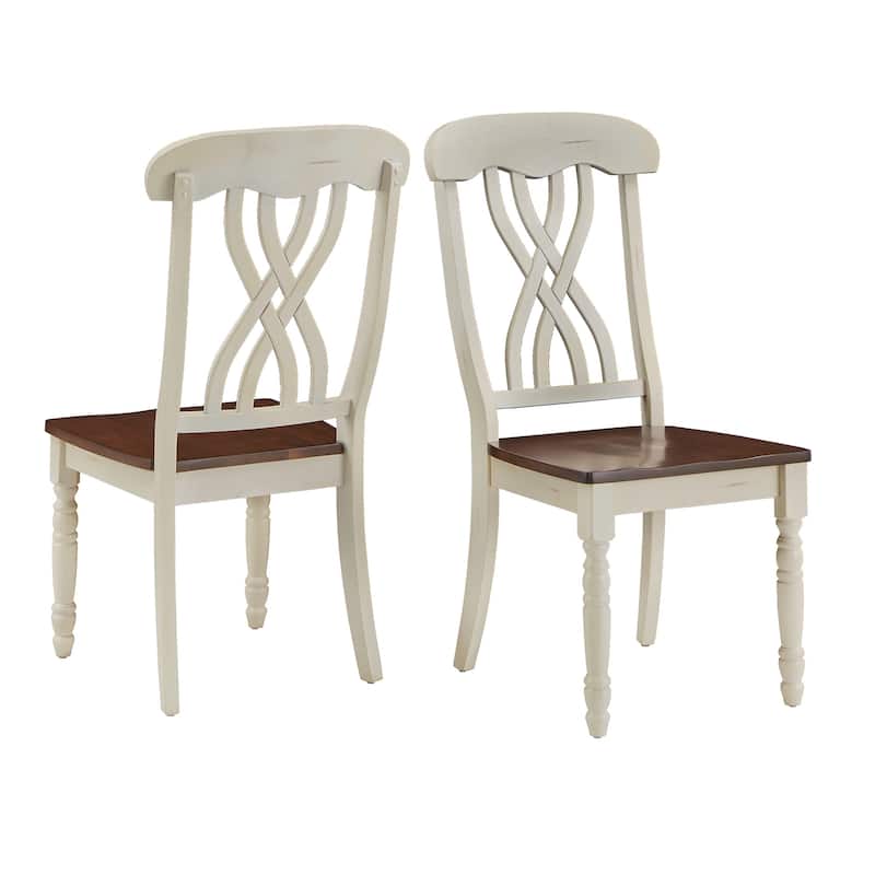 Mackenzie Country Style Two-tone Dining Chairs (Set of 2) by iNSPIRE Q Classic - Scroll Back Antique White