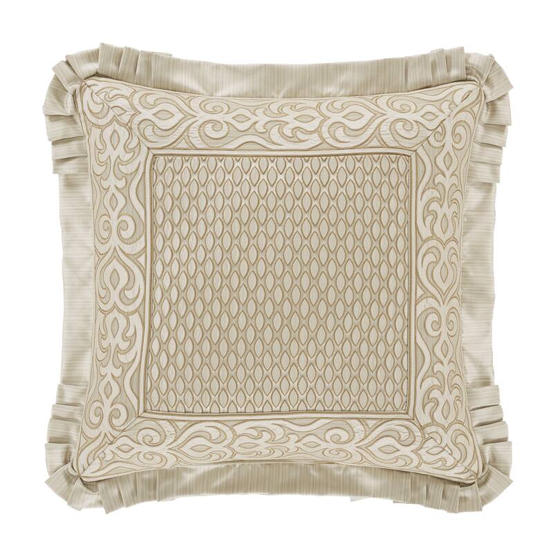 J. Queen New York Lazlo 20" Square Embellished Decorative Throw Pillow