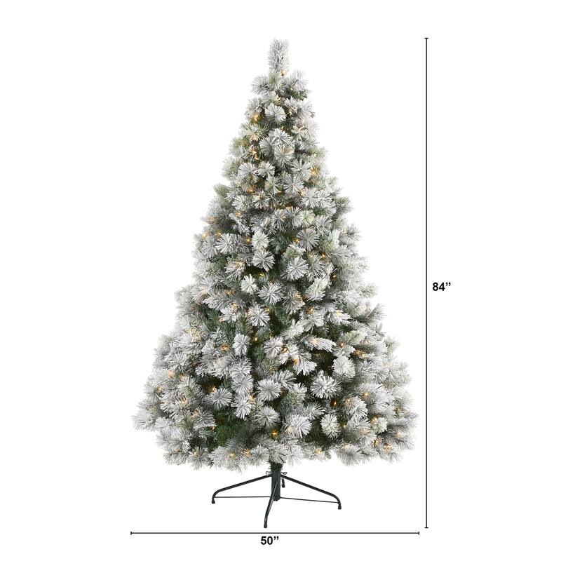 7ft Artificial Christmas Tree with Lights - Holiday Decor, Pine Tree, Festive Holiday Tree, Indoor Christmas Decoration