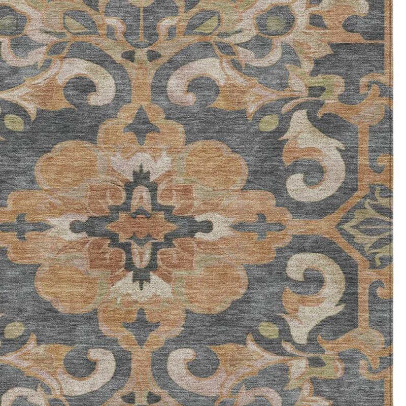 HomeRoots Damask Traditional Rectangle Outdoor Rug