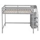 preview thumbnail 22 of 30, Full Size Loft Bed with Built-in Storage Wardrobe and Staircase, Space-Saving