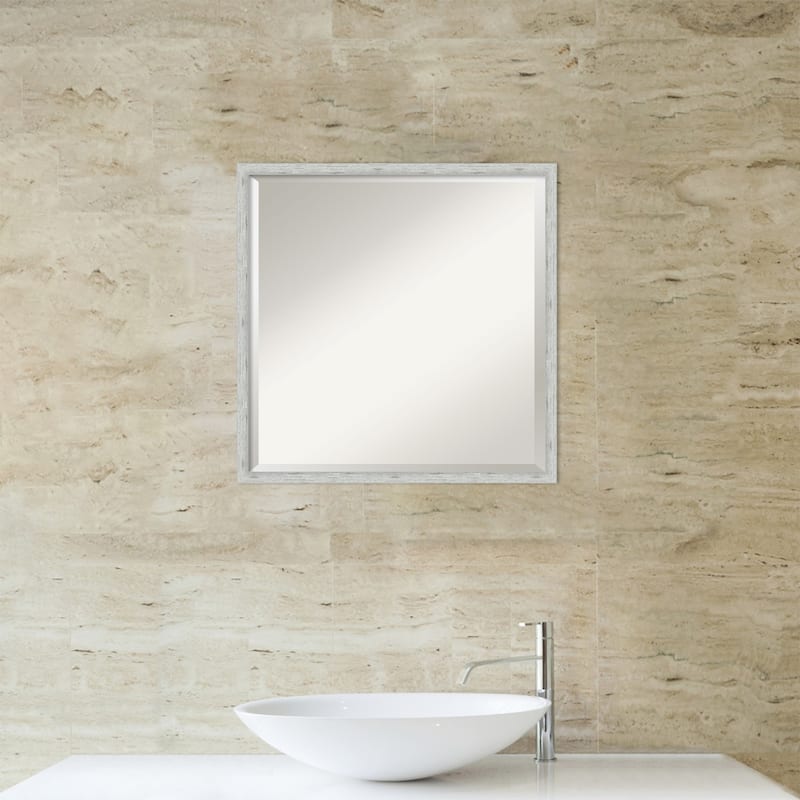 Imprint Beveled Wood Framed Bathroom Vanity Wall Mirror