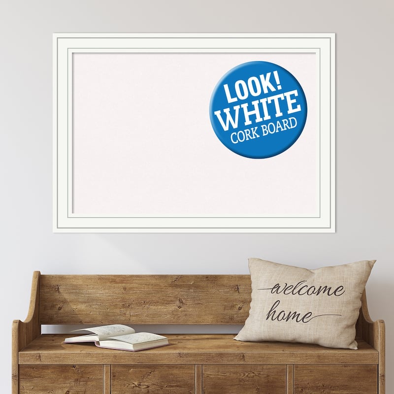 Framed White Cork Board, Craftsman White