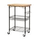TRINITY PRO® Expandable Bamboo Top Kitchen Cart, Bronze Anthracite ...