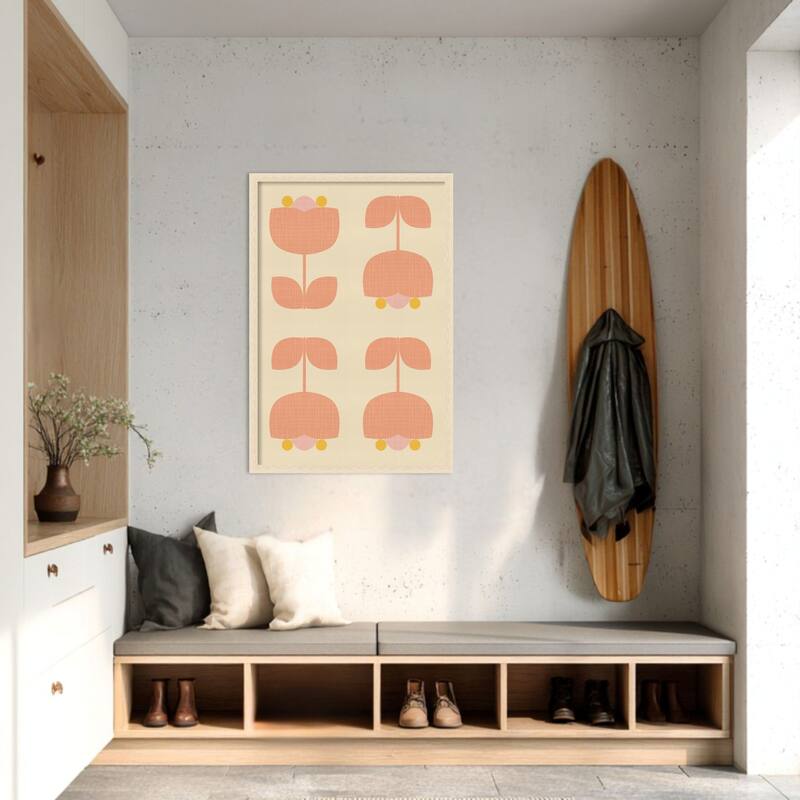 Amanti Art Framed Fabric Pinboard Retro Tulip Harmony by Dina Dankers Printed Bulletin Board