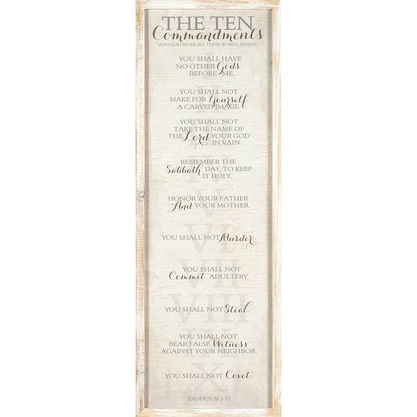 Shop Beige Ten Commandments Framed Wall Art Decor 32 X 10
