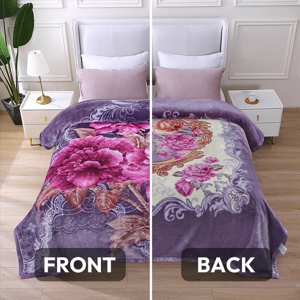 Raschel A&B Printed 2-ply Reversible Korean-style Plush Fleece