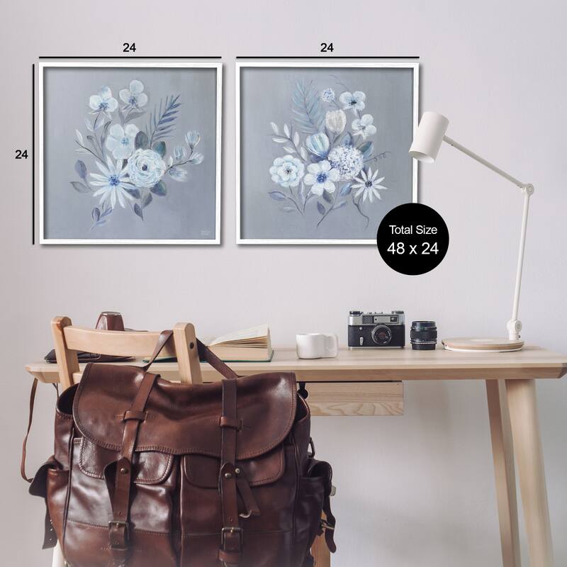 Stupell Delicate Flower Bunches Framed Giclee Art Design By Marilyn Dunlap (Set of 2)