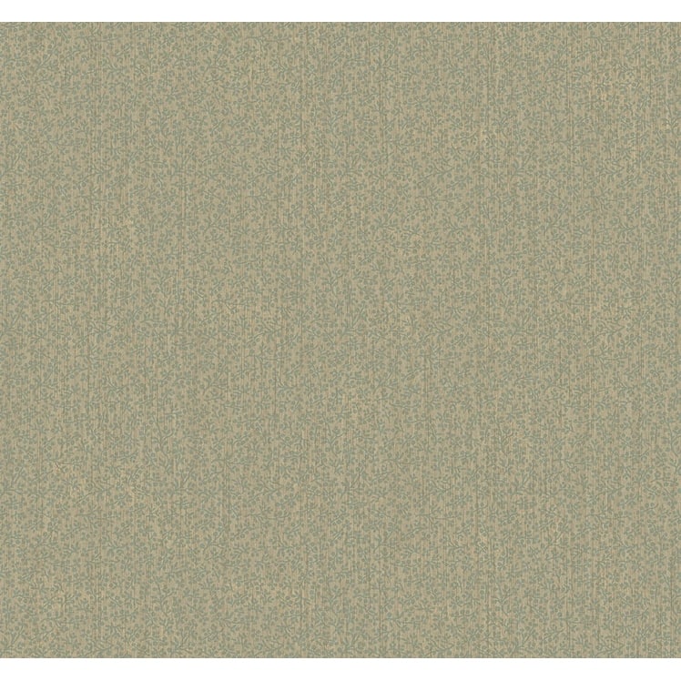 Seabrook Designs Thoreau Mini Floral Unpasted Wallpaper - 27 in. W x 27 ft. L - Metallic Blue Dusk & Beige