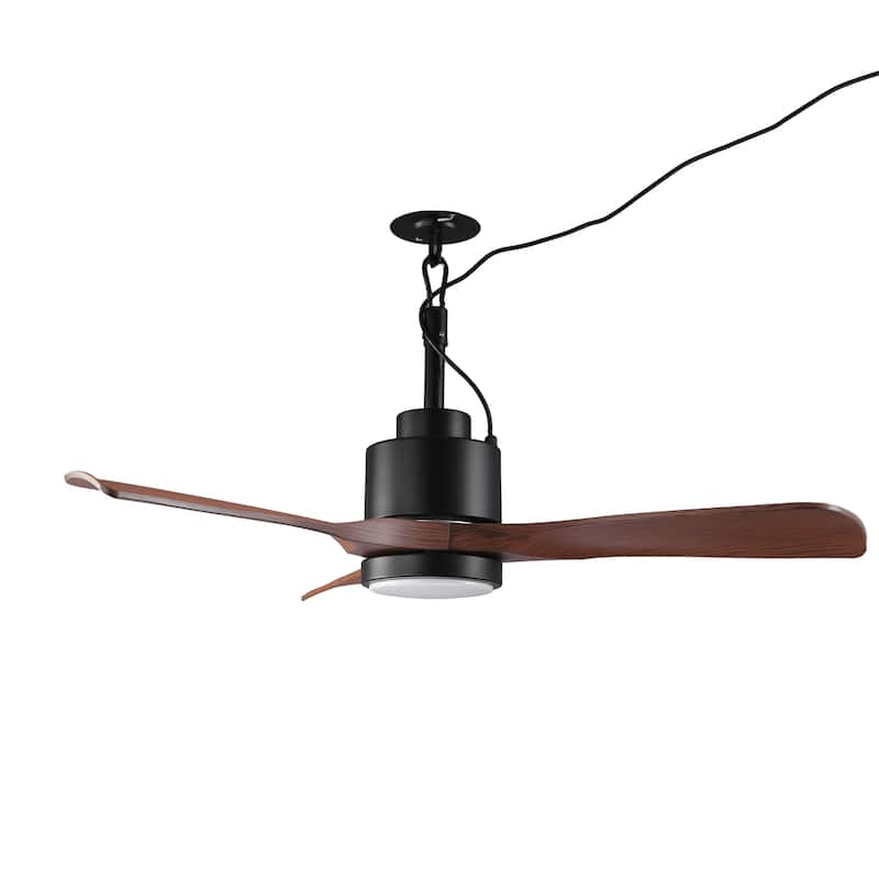 42" Classic Black Waterproof Wet Outdoor Smart Ceiling Fan with Light and APP Control