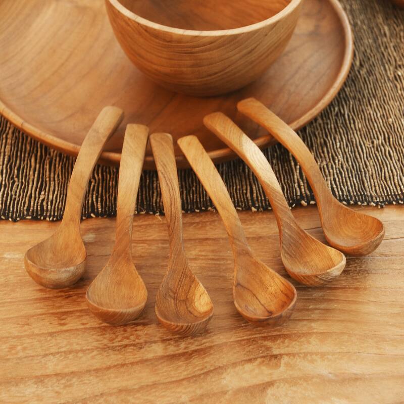 NOVICA Handmade Ladle Up Teak Wood Soup Spoons (Set Of 6)
