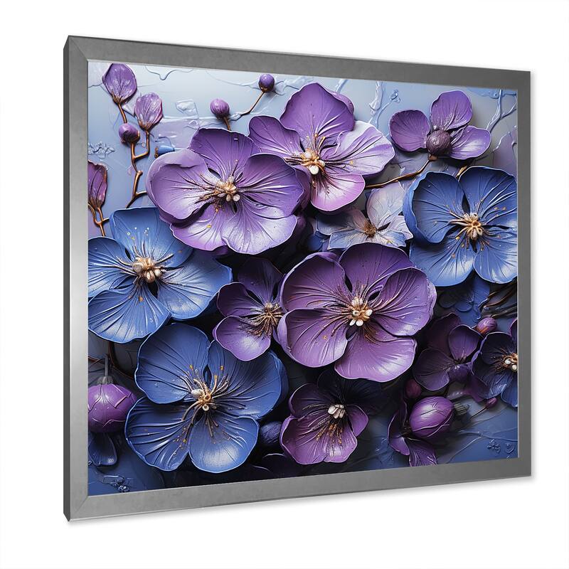 Designart "Royal Elegance " Violets Framed Canvas Prints