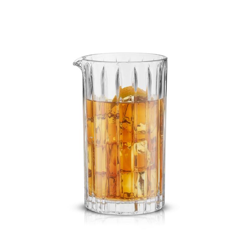 Alina Ribbed Glass Round Pitcher Carafe with Spout 20oz - Clear