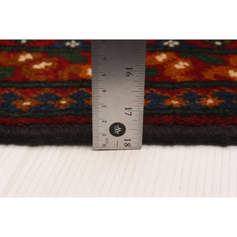 ECARPETGALLERY Hand-knotted Uzbek Kargahi Blue Wool Rug - 6'5 x 9'5