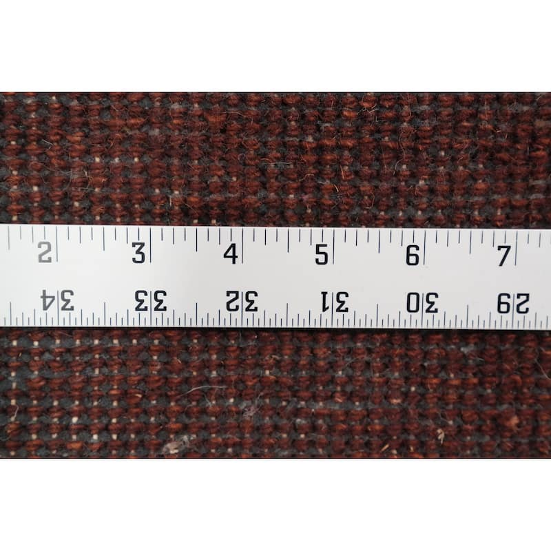 Hand Knotted Oriental 100% Wool Carpet Modern Solid Brown Gabbeh Runner Rug - 4' 7'' X 2' 5''
