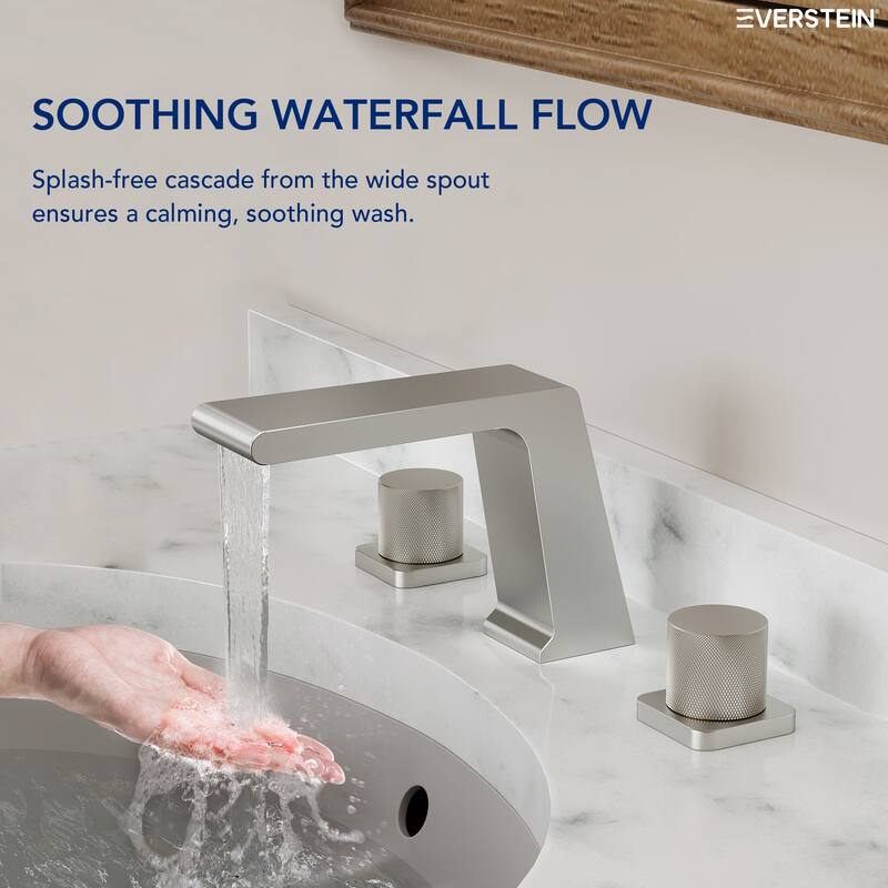 2 Pack, 3 Hole Widespread Bathtub Faucet with High Flow Waterfall Spout