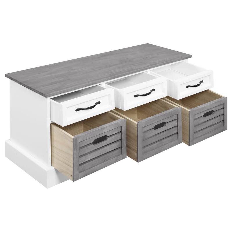 Alma Traditional 3-drawer Storage Bench White