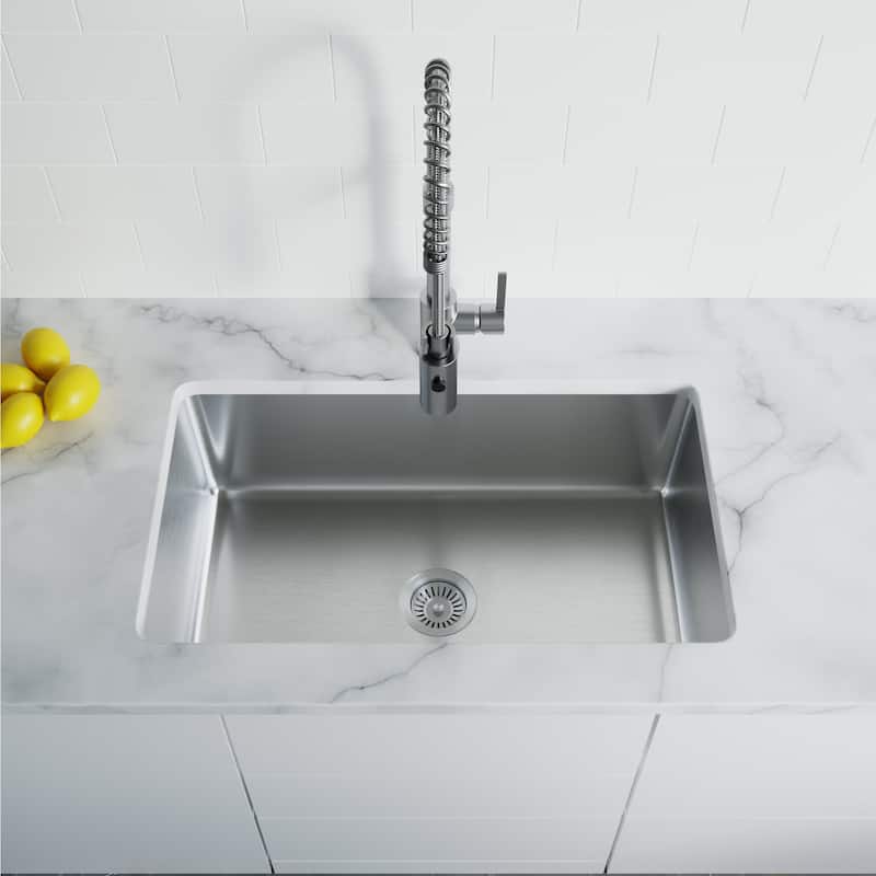 Dowell Undermount Single Bowl Stainless Steel Kitchen Sink - Small Radius Corners