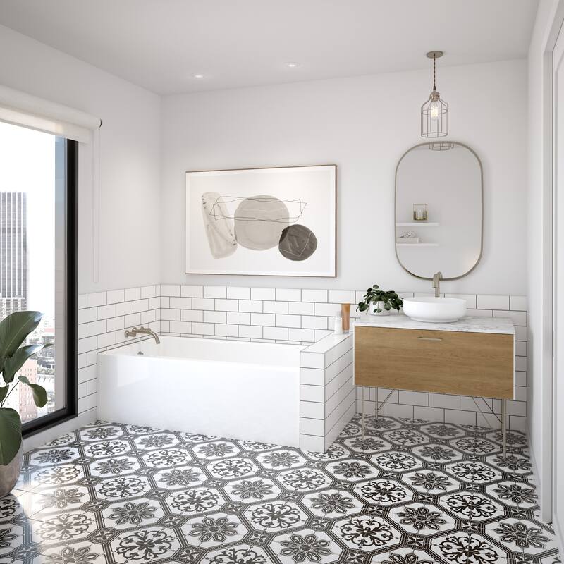 Maax Rubix 60" Alcove Acrylic Soaking Tub with Left Drain and Overflow