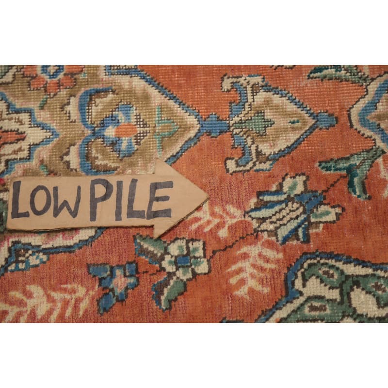 Hand Knotted Oriental 100% Wool Carpet Traditional Floral Oranges & Rust Tabriz Runner Rug - 9' 11'' X 2' 6''