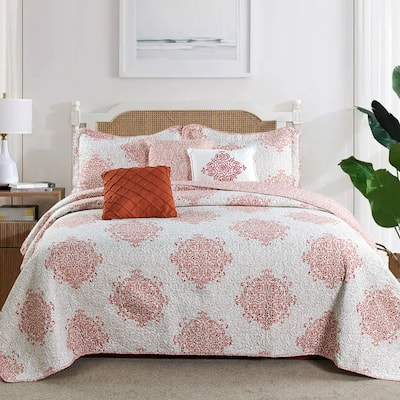 Serenta 6-piece Chelsea Printed Microfiber Quilts Coverlet Set