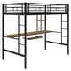 preview thumbnail 11 of 10, Black Twin Size Metal Loft Bed with Desk and Shelf , Space Saving Design for Kids, Bedroom