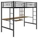 preview thumbnail 9 of 20, Stylish Loft Bed with Desk & Shelves, Space Saving Sturdy Metal Loft Bed Frame with Safety Guardrails & Ladders
