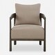 preview thumbnail 1 of 6, Solid Barrel Frame Accent Chair with Armrest - 29" - Brown