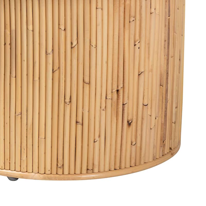 Iryna Modern Bohemian Natural Rattan End Table
