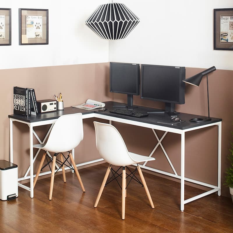 Olympus Wood and Metal Corner Desk - Grey