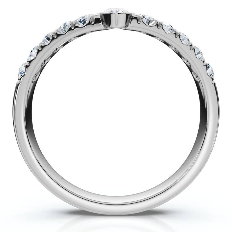 Bliss Diamond 1/4Ct Contour Wedding Band Gold or Platinum Lab Grown