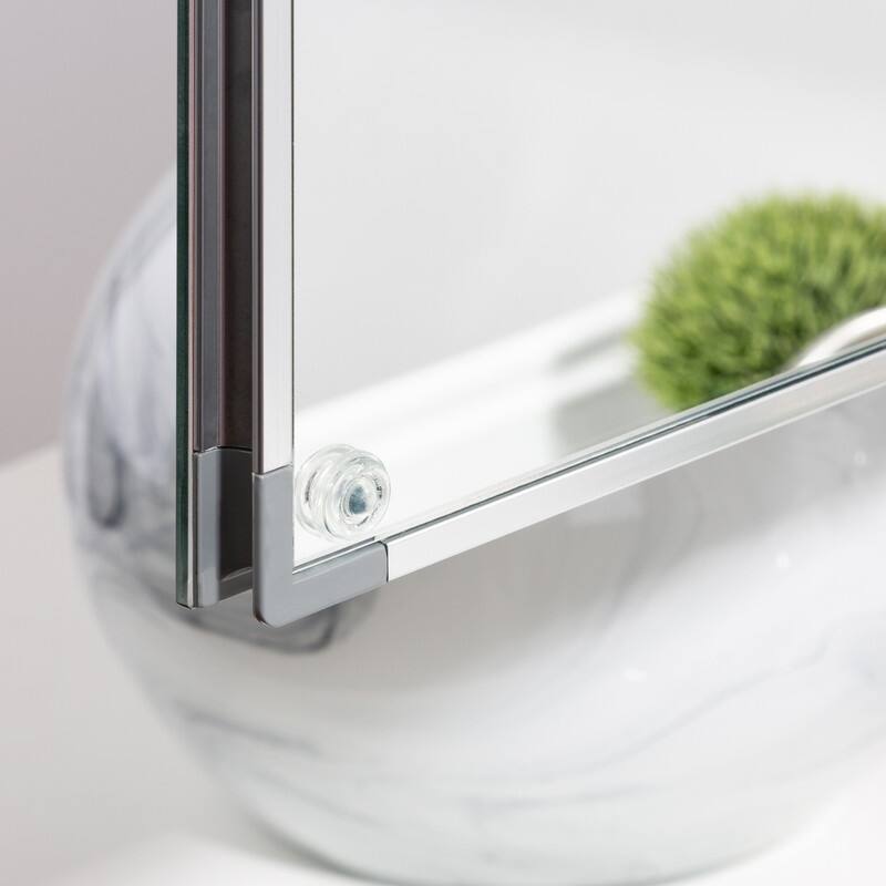 Alvana Aluminum Bathroom Medicine Cabinet with Single Door Mirror, Recessed or Wall-mounted